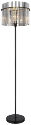 Produktbild von Stehlampe, Metall, schwarz, Glas, rauchfarben, H 152 cm