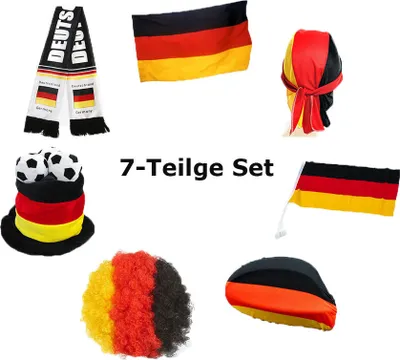 Produktbild von Meisterhome® Deutschland Fanartikel set 7 Teilig - Fußball EM 2024 - Deko Dekoration Deutschland – Fan set Fussball Europameisterschaft