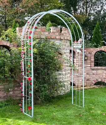 Produktbild von DanDiBo Rosenbogen Verzinkt Massiv 140 cm Torbogen 96519 Wetterfest Rundbogen Volleisen Rankhilfe Gartenbogen Feuerverzinkt