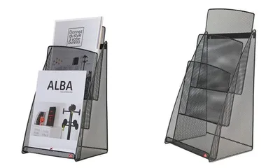 Produktbild von ALBA Tisch-Prospekthalter "MESHPREZA4", DIN A4, Drahtmetall