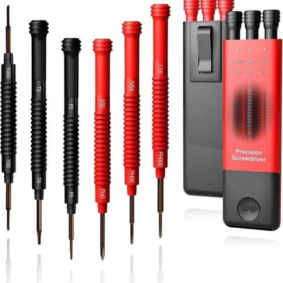Produktbild von Famanu Mini-Schraubendreher-Set 6-teilig – Doppelseitige Präzisionswerkzeuge für Brillen, Uhren und Elektronik