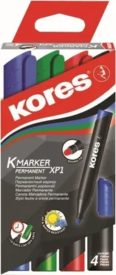 Produktbild von Kores M20943, Schwarz, Blau, Grün, Rot, Schwarz, Blau, Grün, Rot, 4 Stück(e)