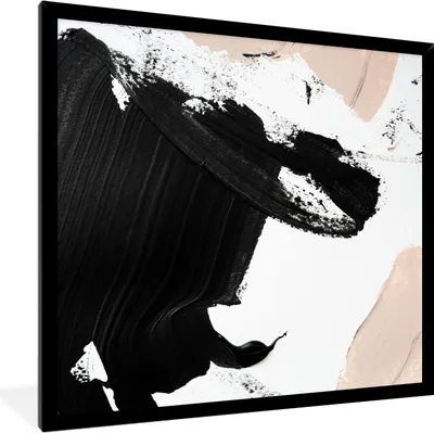 Produktbild von MuchoWow® Gerahmtes Poster Farbe - Design - Abstrakt 40x40 cm - Poster mit Schwarzem Bilderrahmen Wandposter Rahmen Foto Bilder - Mit Rahmen - Wanddekoration Schlafzimmer