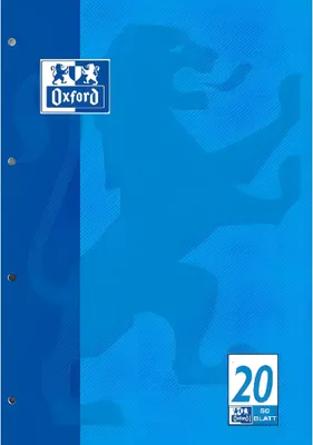 Image de Oxford Schulblock A4 kopfgeleimt 50 Blatt blanko 5Stk