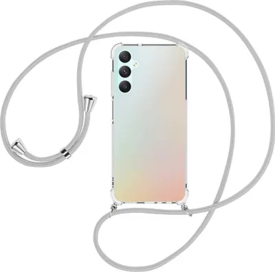 Produktbild von Handykette Backcover-Schutzhülle mit Band (Metall silberfarben) für Samsung Galaxy A05s (SM-A057) - silbergrau
