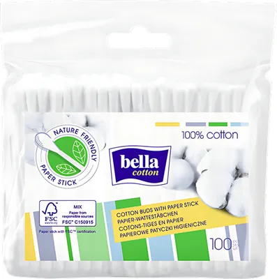 Imagen del producto de Hisopos de algodón, paquete de 100 unidades, marca Bella Baumwolle