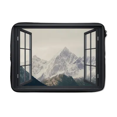Produktbild von MuchoWow® Laptop Hülle 13 Zoll Aussicht - Berg - Schnee Laptoptasche - Laptophülle - Sleeve - Rundumschutz