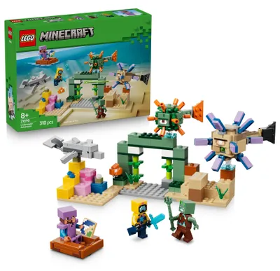 Produktbild von LEGO Minecraft Unterwasser-Abenteuer - Ozean Spielzeug mit 7 Figuren inkl. Steve, Elder Guardian & Delfin - Zimmerdeko für Kinder - Gaming-Geschenk für Jungen, Mädchen und Fans ab 8 Jahren - 21598