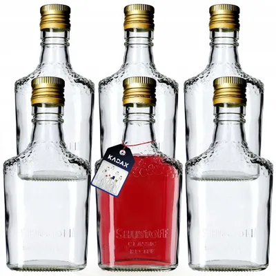 Produktbild von Gläserne Flaschen mit Schraubverschluss, rund, 250ml, 6er Set