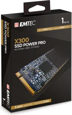 Immagine prodotto di Emtec SSD M.2 NVMe PCIe 3.0 X300 da 1 TB Vendita al dettaglio interna