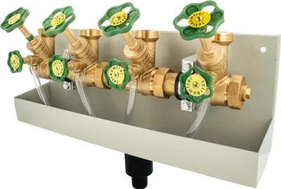 Produktbild von SCHLÖSSER Kompakt-Verteilerstation 4-Strang Verteiler - Zulauf 1 1/4 (5/4) Zoll - DN 32, mit Ablaufrinne