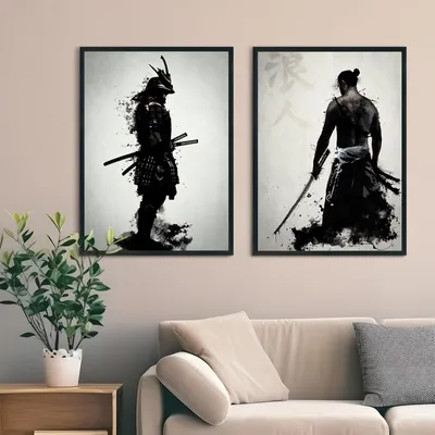 Obrázok produktu pre Obraz na plátne s motívom samurajov, bez rámu, 50x70 cm