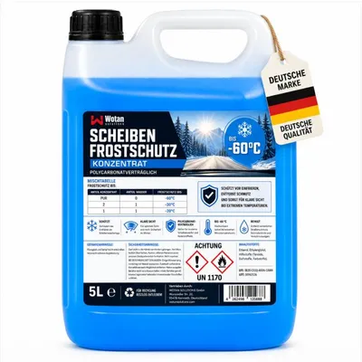 Produktbild von Scheibenfrostschutz Konzentrat 5L bis -60°C | Wischwasser Winter | Scheibenreiniger Frostschutz Auto