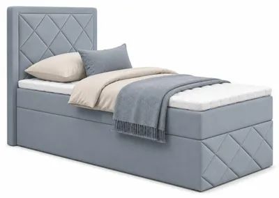 Produktbild von Bett, Boxspringbett DORMI MINI 3, 100x200 cm mit Bettkästen, Ohne Topper (Grau: Itaka 50)