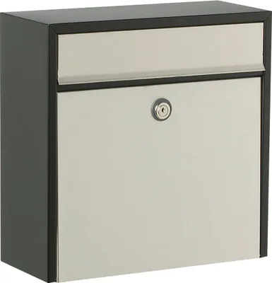 Produktbild von ALLUX 250 Briefkasten - Schwarz lackiert mit Edelstahl Front