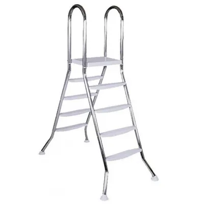 Immagine prodotto di Scala per piscina fuori terra Steinbach - per piscina con pareti in acciaio - altezza vasca 120 cm - acciaio inossidabile/argento