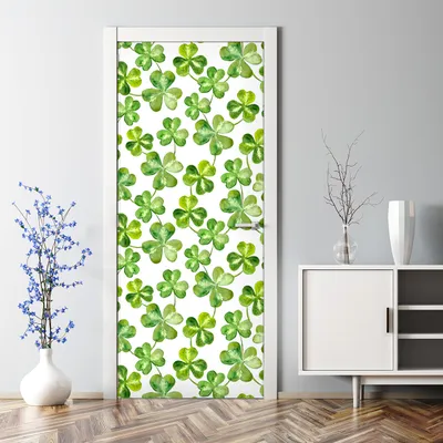 Produktbild von Dekorative Türfolie selbstklebend Klebefolie Wandaufkleber Grün Kleearten 77 x 200 cm