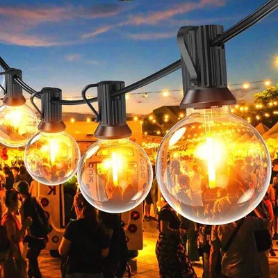 Productafbeelding van Buitenverlichting, 12 meter - Uitbreidbaar - Verlichting voor balkon en tuin - LED-bollampjes