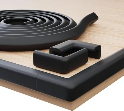 Produktbild von Kantenschutz, selbstklebender Eckenschutz, Schaumstoff, mattschwarz, für Tisch