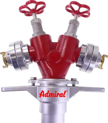 Produktbild von Hydrantenstandrohr STORZ Alu.DN 80 2xAbgang Schnellkupplung,2 Ventile ADMIRAL