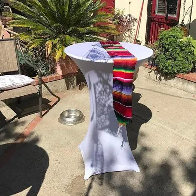Obrázek produktu pro Elastické potahy na bistro stoly 60–65 cm, bílé