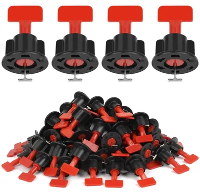 Immagine prodotto di Sistema di livellamento piastrelle - Fuga 1,5 mm - 80 pezzi - Cunei per piastrelle - Nero
