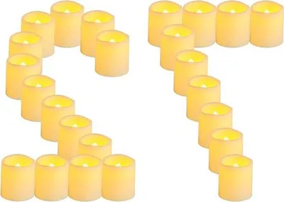 Image de Lot de 72 bougies chauffe-plat LED scintillantes - Éclairage à piles - Lot de lampes scintillantes - Décoration de mariage d'extérieur