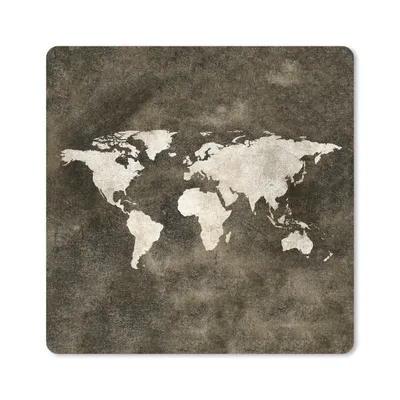 Produktbild von MuchoWow® Mauspad Mousepad Weltkarte - Retro - Gold 20x20 cm - Mousepads - Maus Mat - Pad - Mausunterlage - Desk Mat - Bureauartikeln