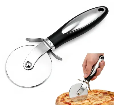 Pizzaschneider aus Edelstahl, scharfes Schneidrad, ergonomischer Griff