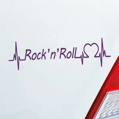 Produktbild von Auto Aufkleber Rock 'n' Roll Puls Herzschlag 20x5,5 cm Lila Sticker Heckscheibenaufkleber