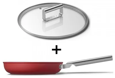 Productafbeelding van Smeg CKFF2401RDM, Ronde pan, Universeel, Rood, PTFE, 250 °C, Aluminium, Roestvrij staal