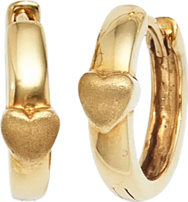 Produktbild von JOBO Creolen Herz 333 Gold Gelbgold teilmattiert Ohrringe