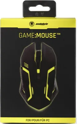 The image shows the retail packaging of a computer mouse.