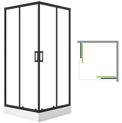 Obrázek produktu pro Laveo DESNA čtvercový sprchový kout s vaničkou 90x90 cm JKDD796K