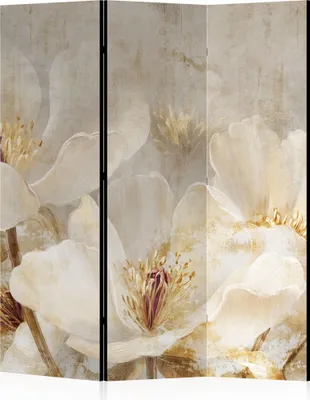 Produktbild von LUMASOUL Paravent doppelseitiger, Paravent Raumteiler Innen, Blumen Motiv, 135x172 cm
