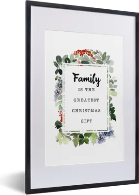 Produktbild von MuchoWow® Gerahmtes Poster Weihnachten - Zitat - Familie 40x60 cm - Poster mit Schwarzem Bilderrahmen Wandposter Rahmen Foto Bilder - Poster in Rahmen
