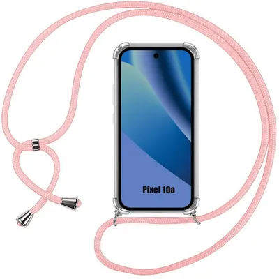Image de Coque pour Google Pixel 10a, Protection Silicone Antichoc Transparente avec Cordon Rose