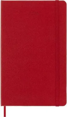 Produktbild von Moleskine 12 Monate Tageskalender 2024, Large/A5, 1 Tag = 1 Seite, Fester Einband, Scharlachrot
