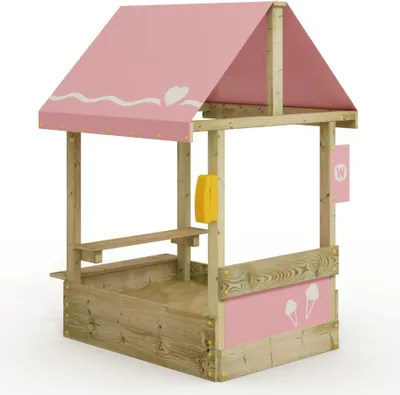 Image de WICKEY Bac à sable Dinky avec toit et table de pique-nique, jardin, bac à sable