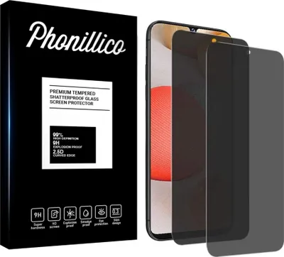 Obrázok produktu pre Tvrdené sklo Anti-Spy pre Samsung A42 [2 ks] Black Screen Protector Film Privacy Anti-Scratch Glass Resistant Phonillico®