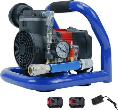 Immagine prodotto di Compressore d'aria portatile a batteria, 7 bar, con serbatoio da 1,5 litri, senza olio, silenzioso