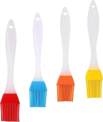 Produktbild von 4 Stück Backpinsel, Silikonpinsel Küche Grillpinsel Basting Gebäckbürste Pinsel Backen Hitzebeständig silikon kochpinsel für Backen,Kochen,Grillen