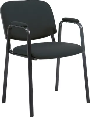 Produktbild von CLP Stapelstuhl Ken Pro Stoffbezug gepolstert mit Armlehnen Metallgestell bis 150 kg schwarz