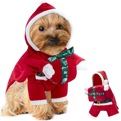 Produktbild von Weihnachts-Hunde-Hoodie-Kostüm – Haustier-Geschenk-Mantel, lustiges Weihnachts-Weihnachts-Outfit, warm für mittelgroße Hunde, Party-Accessoires