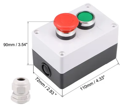 Produktbild von Druckknopf Schalterkasten Momentane grš¹n Schalter und Not-Aus 440V 10A