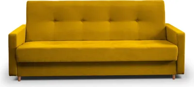Obrázek produktu pro Pohovka 212x92x89 cm – Žlutá – Dřevěné nohy – Rozkládací s úložným prostorem – Odolný materiál – Postel pro hosty – Různé barvy