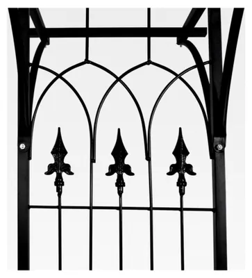 Produktbild von Rosenbogen aus Metall für Garten, wetterfest, schwarz, geeignet für Rosen und Kletterpflanzen, 200 x 52 x 204 cm