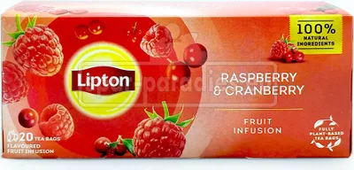Obrázek produktu pro Ovocný čaj Lipton Malina a černý bez, balení po 20 kusech