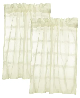 Fensterstore 2er-Set, 74x61 cm, beige, Polyester, lichtfilternd