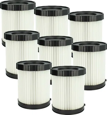 Produktbild von vhbw 8 Faltenfilter kompatibel mit Bosch 0 601 9C6 302, 3 601 JC6 300, 0 601 9C6 300, GAS 18V-10 L Staubsauger - Patronenfilter Weiß Abwaschbar